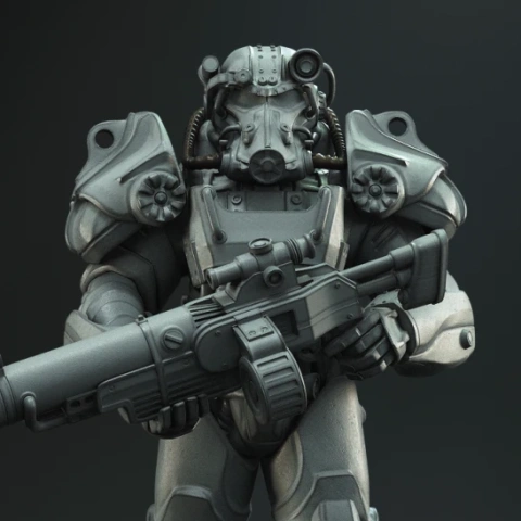 preview of T-60 Power Armor Suit 3D Printing Figurine | Assembly