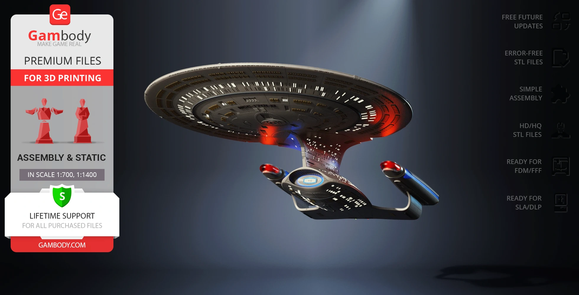 Buy USS Enterprise NCC-1701-D 3D Printing Model | Assembly