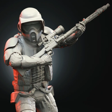 preview of Scout Trooper 3D Printing Figurine | Assembly