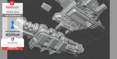Detailed 3D model components for a futuristic vehicle, designed for 3D printing, shown in a software interface.