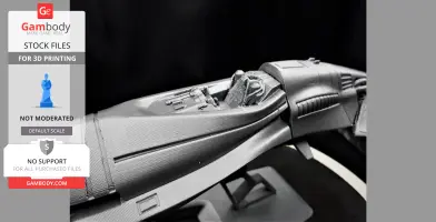 A detailed 3D printed futuristic racing vehicle, featuring sleek and aerodynamic design elements.