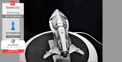 Futuristic streamlined spaceship model, designed for 3D printing, from the Wipeout series.