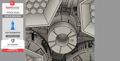 Detailed 3D model of the 2001 Aries 1B Lunar Carrier showing intricate geometric components.