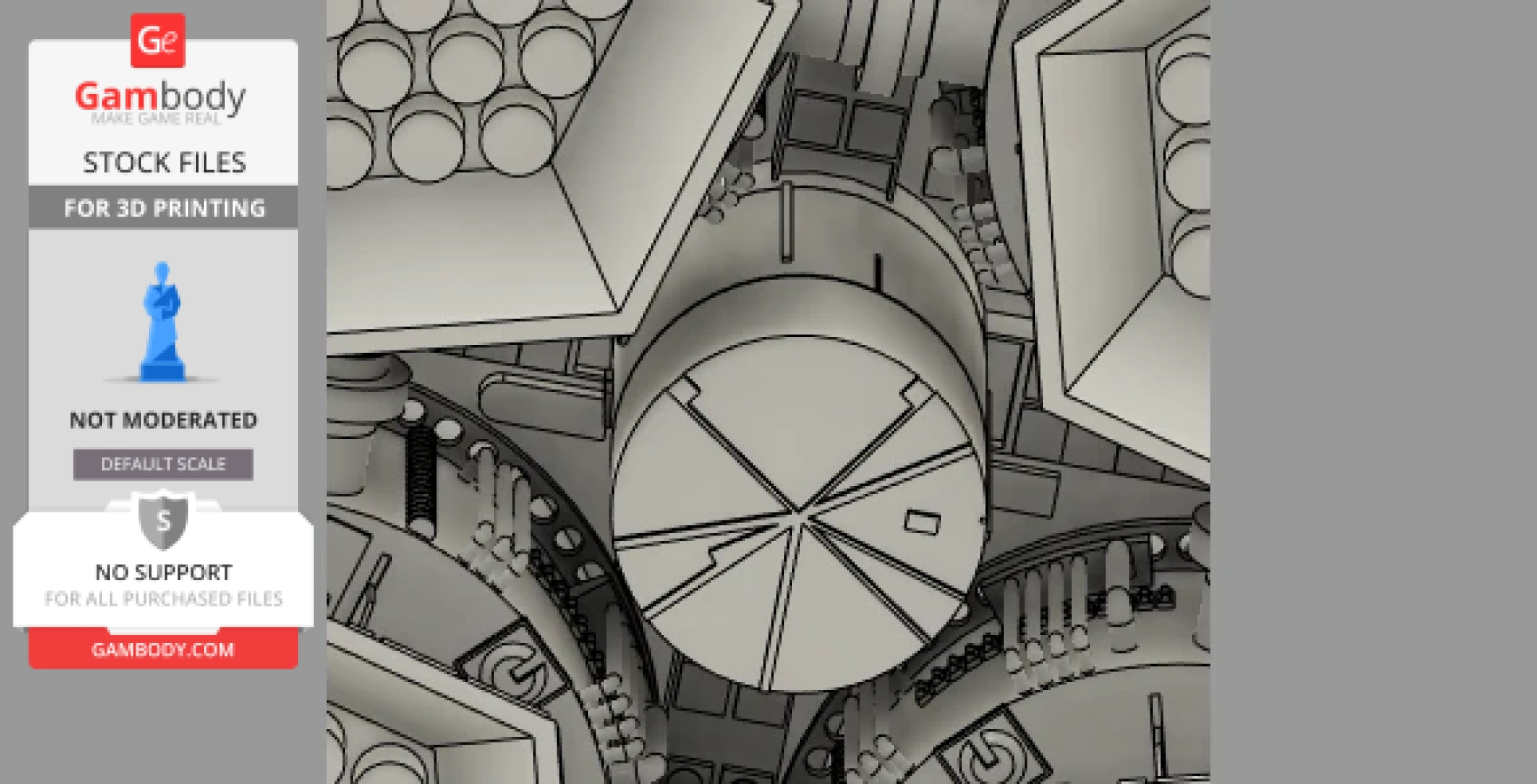 Detailed 3D model of a lunar carrier spacecraft with intricate mechanical components.