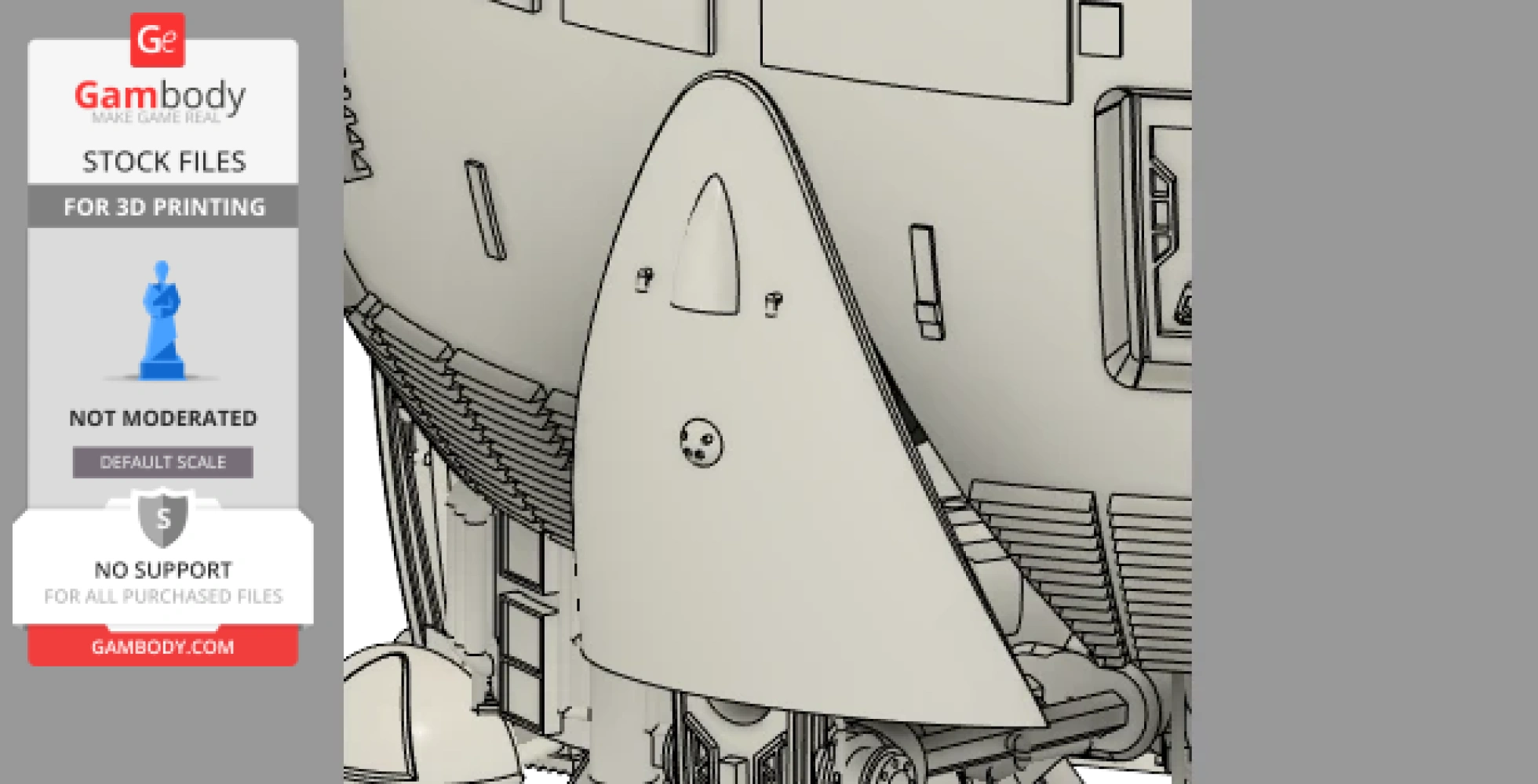 Detailed 3D model of Aries 1B Lunar Carrier, showcasing intricate spacecraft design elements.