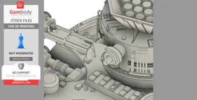 Detailed 3D model of a lunar spacecraft with intricate mechanical features and structures.
