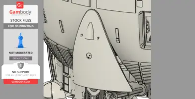 Detailed 3D model of Aries 1B Lunar Carrier, showcasing intricate spacecraft design elements.