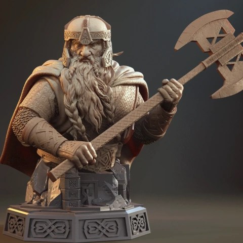 preview of Gimli Bust 3D Printing Figurine | Assembly