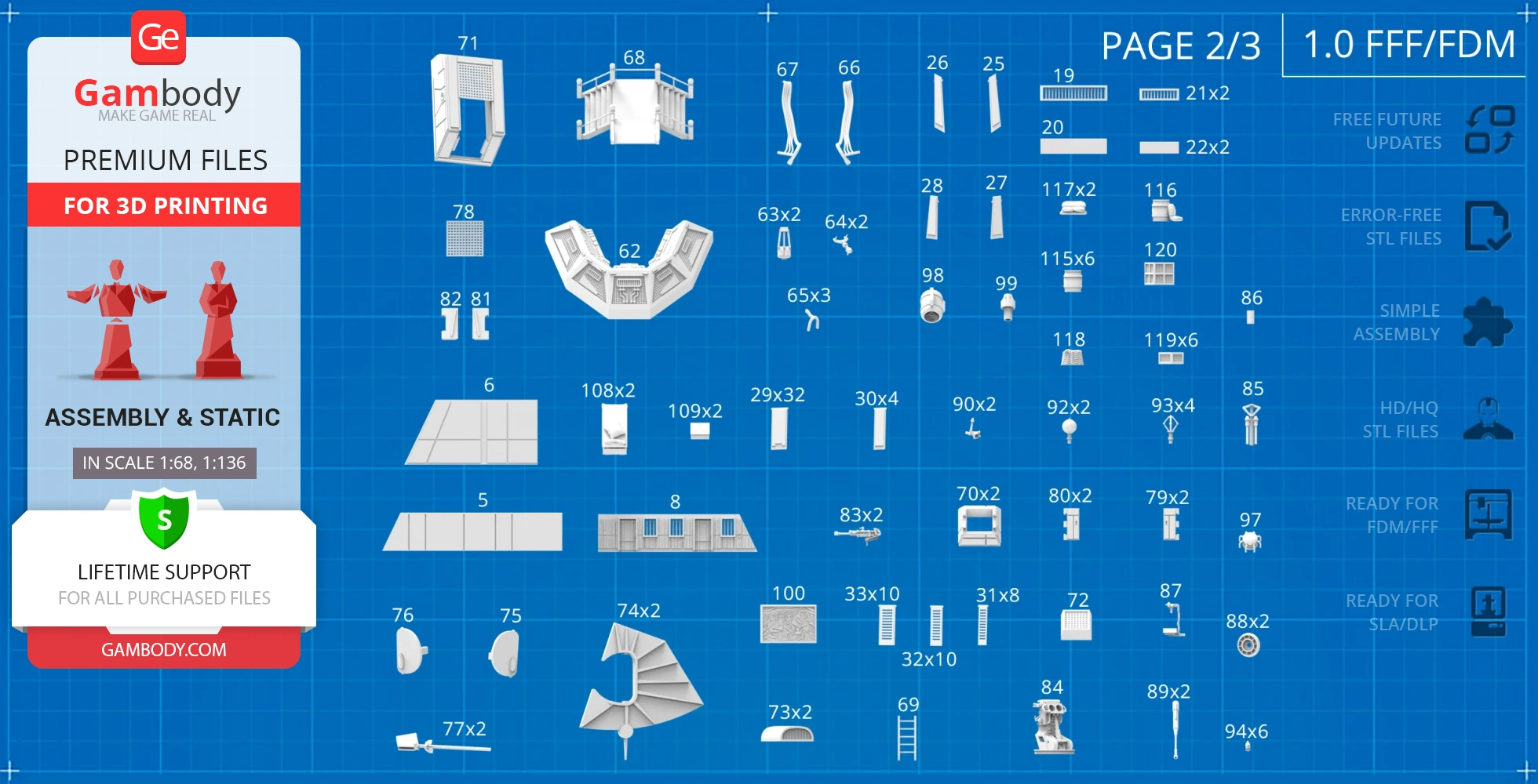 Blueprint-style layout showing numbered parts for assembling a 3D printable Khetanna Sail Barge model.