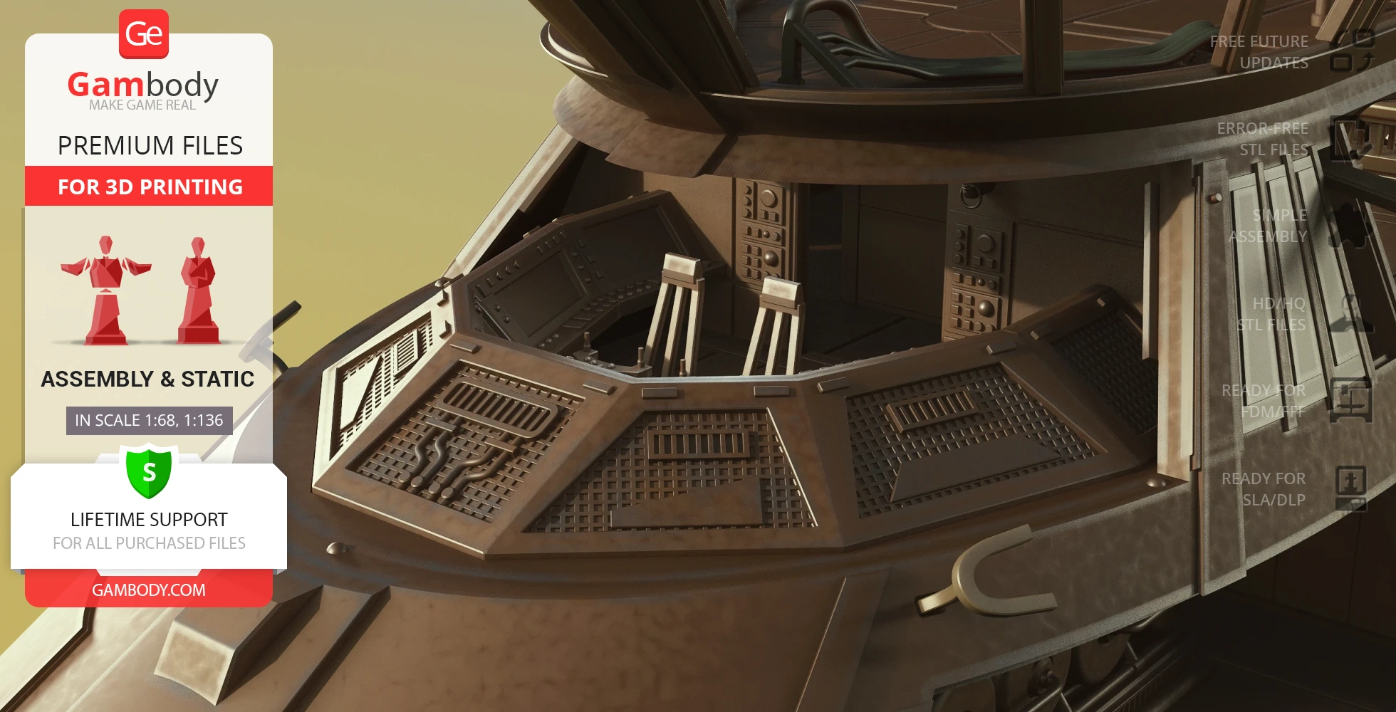 Detailed Khetanna Sail Barge 3D model cockpit for printing, showing control panels and seats.