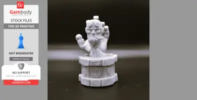 Hellboy's 'Right Hand of Doom' 3D print model with detailed base and clenched fist.