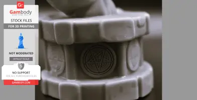 Close-up of a 3D-printed Hellboy's Right Hand of Doom, featuring a detailed design with symbols.