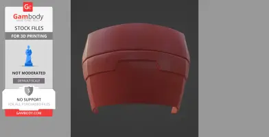 Red Ironman helmet 3D model for printing, designed with magnet fittings, displayed on Gambody.com.