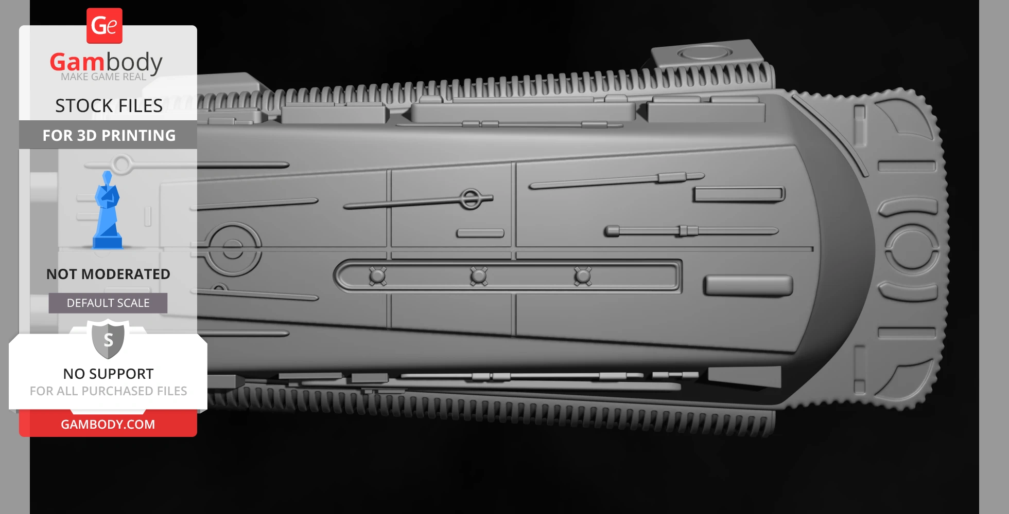 Detailed 3D model of a Predator gauntlet forearm piece, featuring geometric patterns and lines.