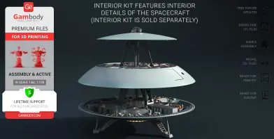 3D model of a detailed, sectional view of the Jupiter 2 spacecraft from Lost in Space.