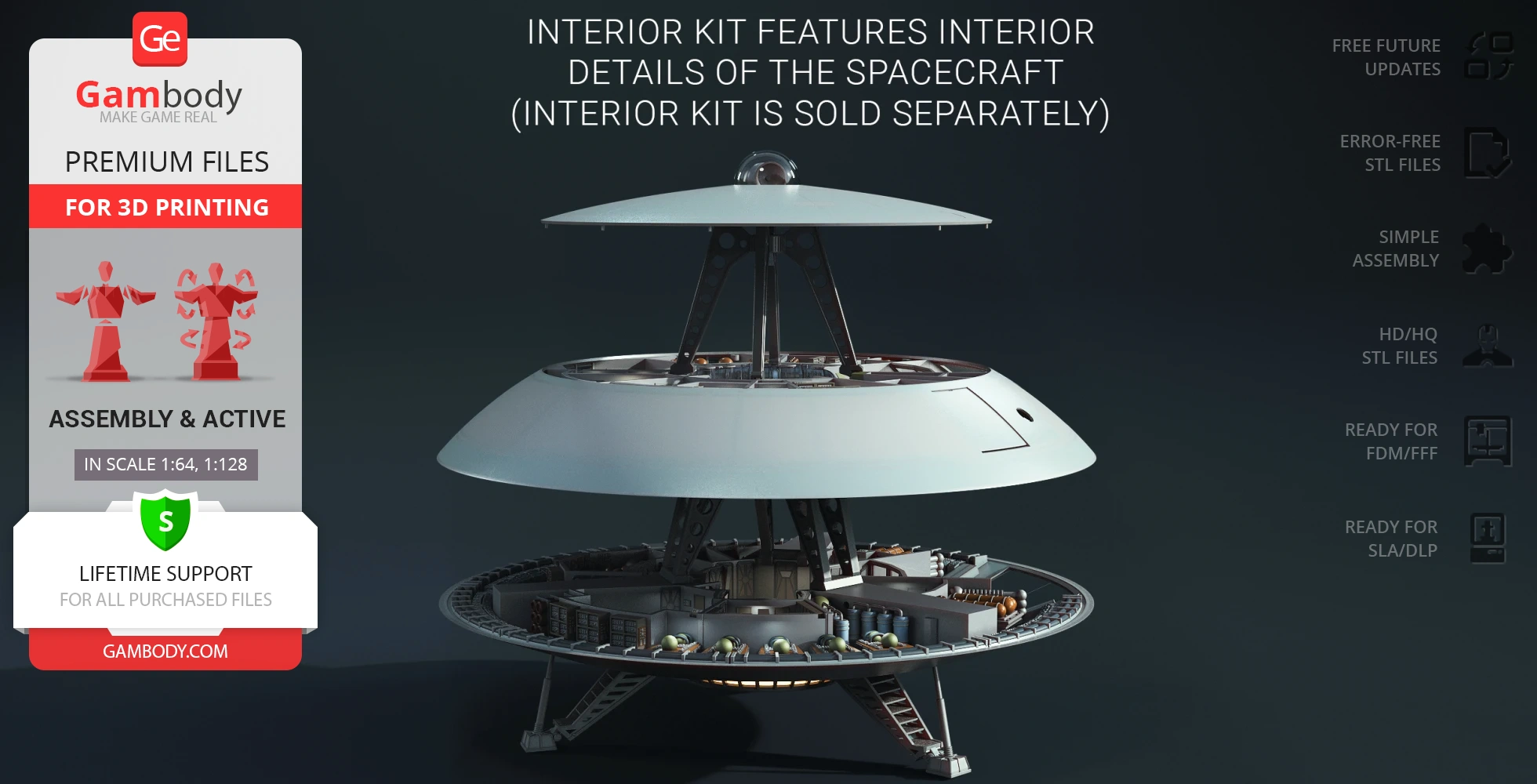 3D model of a detailed, sectional view of the Jupiter 2 spacecraft from Lost in Space.