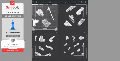 3D model parts for assembling a female Black Panther are displayed in four grid sections.