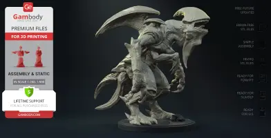 A detailed 3D model of Mutavore Kaiju from Pacific Rim, featuring sharp claws and a formidable stance.