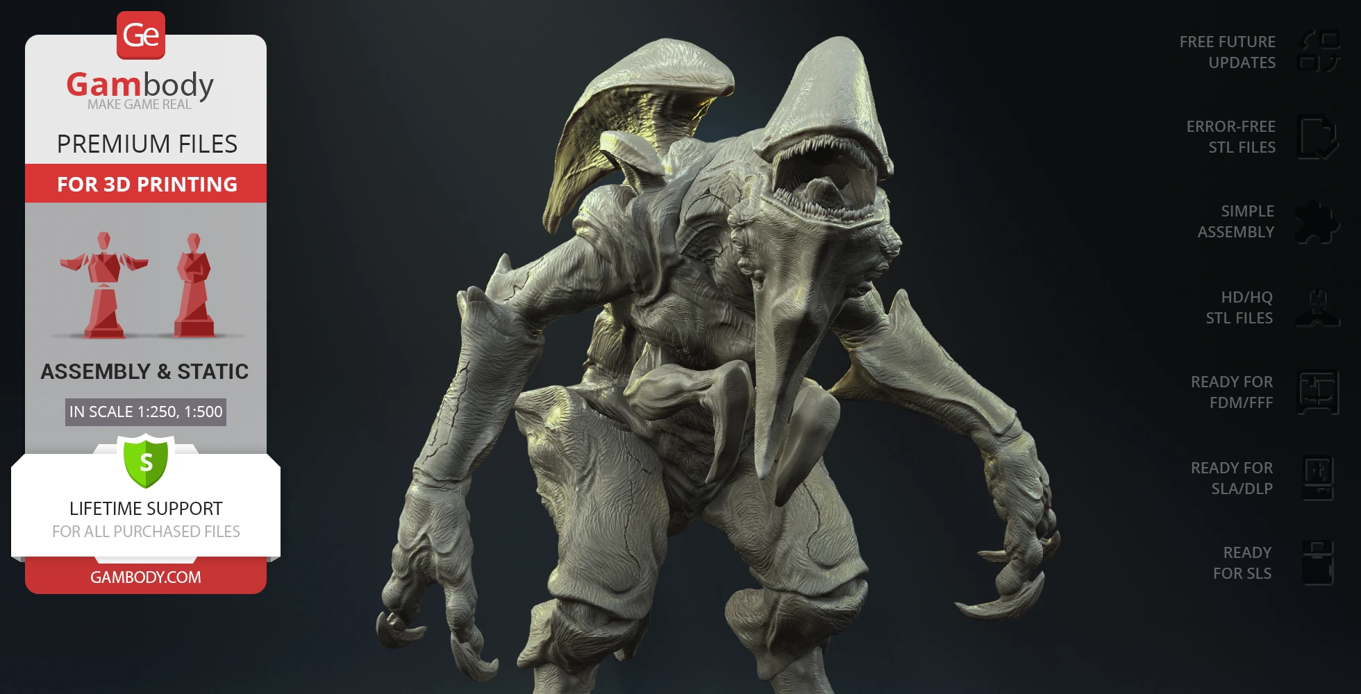 A detailed 3D model of a Mutavore Kaiju from Pacific Rim, ready for 3D printing.