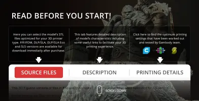3D model download instructions for Thrall from World of Warcraft on Gambody; includes file and printing options.