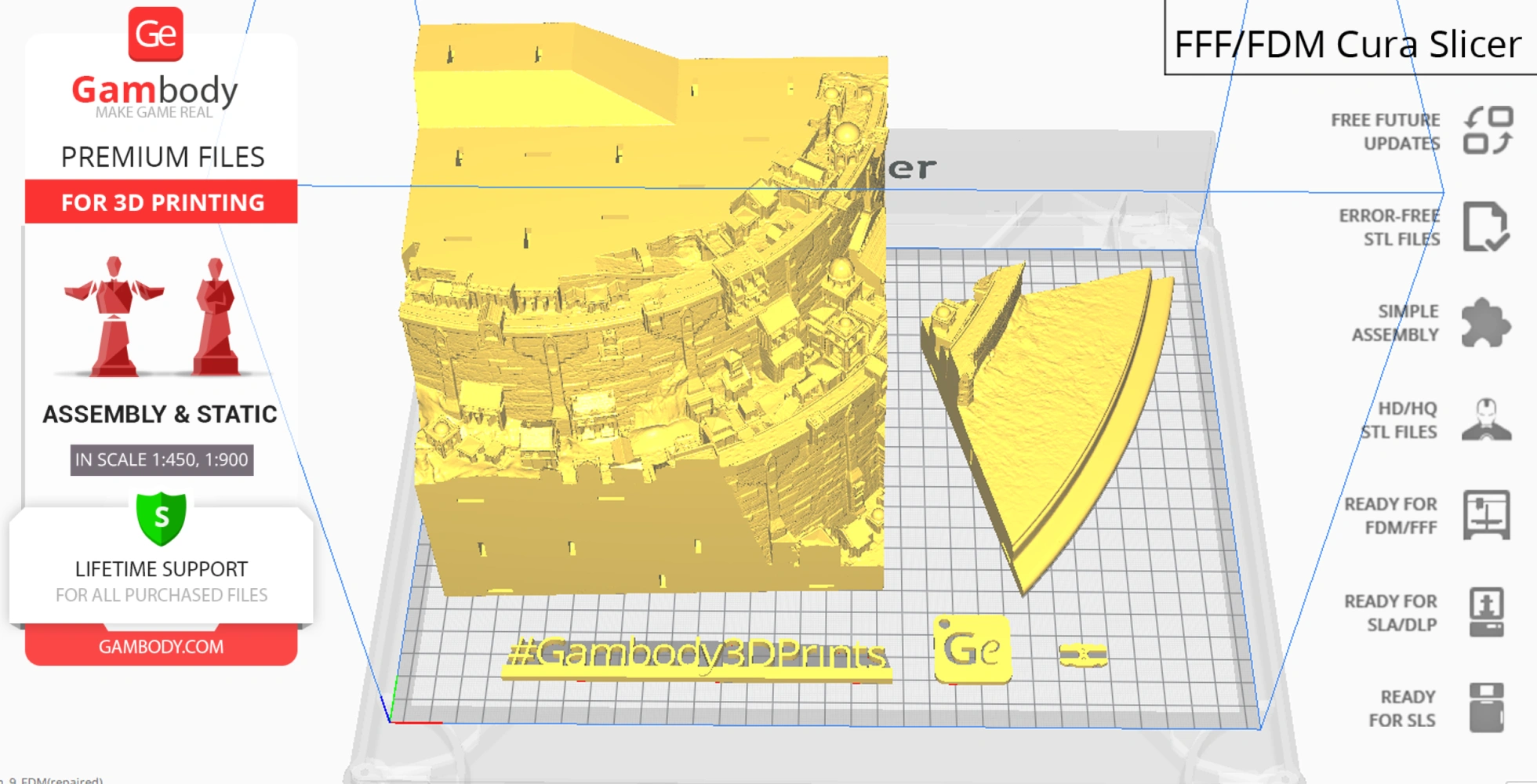 Detailed 3D model of Minas Tirith from LOTR, ready for 3D printing with assembly instructions.