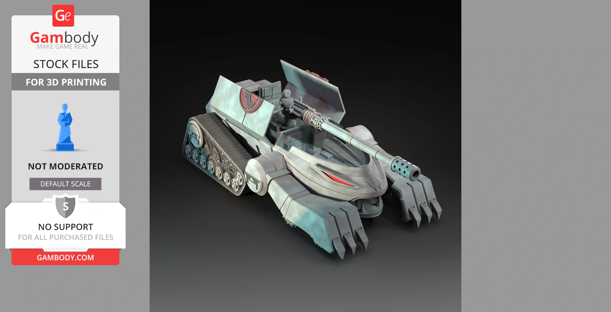 A detailed 3D model of the Thundertank from Thundercats, designed for 3D printing.