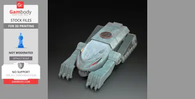 A 3D model of the Thundertank from Thundercats, featuring distinctive claws and tracks, ready for printing.