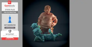 Two 3D printed figures, one standing and one reclining, inspired by 'It Takes Two' video game.