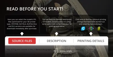 Page for selecting and viewing 3D print files for 'Malenia Blade of Miquella' model.