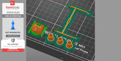 3D model parts of a TUK TUK scooter on a grid layout for 3D printing.