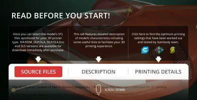 Instructions for downloading and printing Spindrift Exterior 3D model files on Gambody.