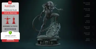 A detailed 3D model of a Predalien creature in a dynamic pose on a themed base.
