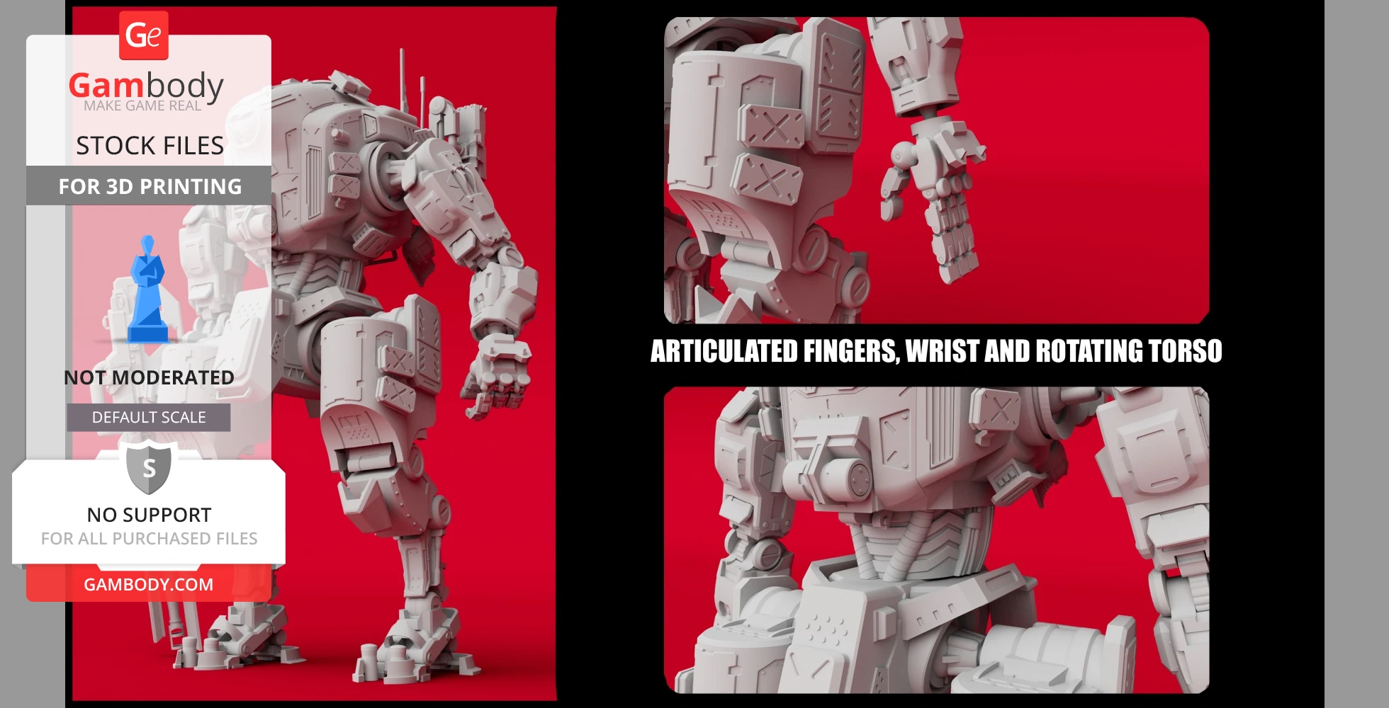 3D model of a mech robot from Titanfall 2, featuring articulated fingers and rotating torso.