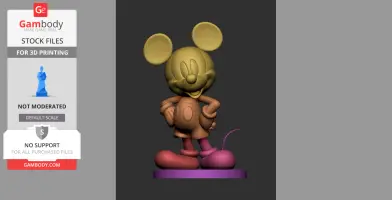 3D model of a classic cartoon mouse character, standing confidently with hands on hips.