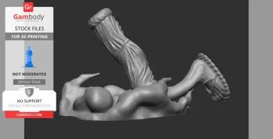 3D model of a character in mid-action pose, with exaggerated limbs and dynamic movement for printing.