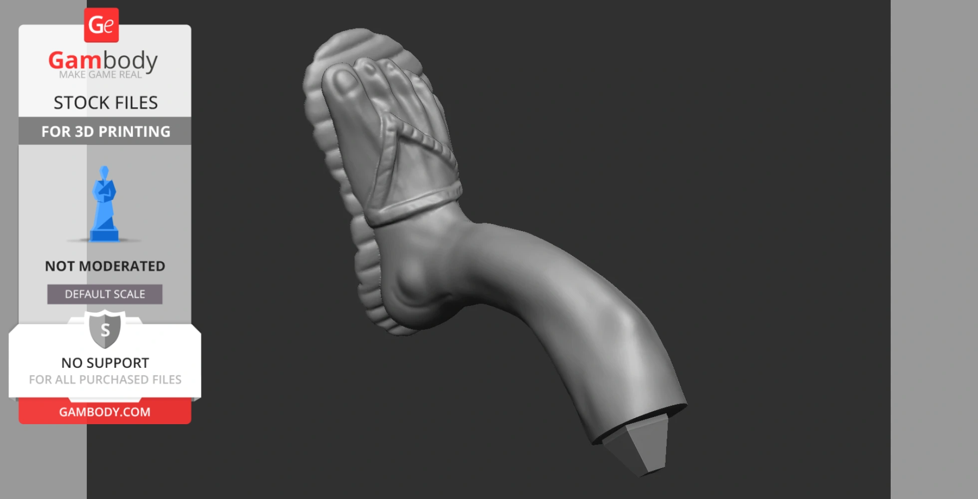 3D model of a foot in a sandal, designed for Gear 5 Joy Boy Luffy.