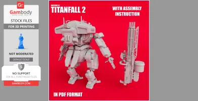 A detailed, articulated mech model inspired by Titanfall 2, designed for 3D printing with assembly instructions.