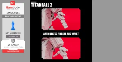 Articulated robot hand pieces, inspired by Titanfall 2, for 3D printing.