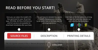 The image shows instructions for 3D printing Argonath models from LOTR with links and icons.