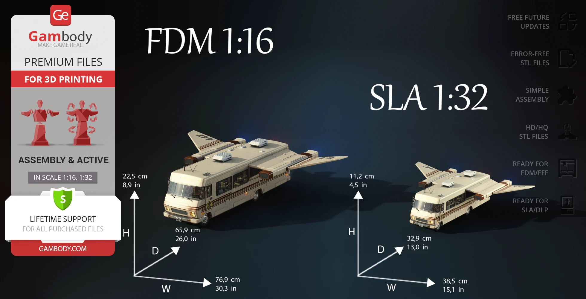 A detailed 3D model of the 'Eagle 5,' a futuristic vehicle for 3D printing in scales 1:16 and 1:32.