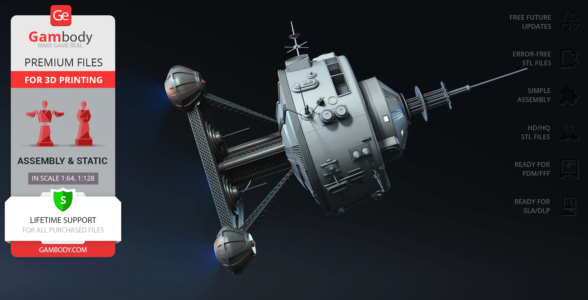 Detailed 3D model of the USS Palomino spaceship, designed for 3D printing.