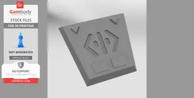 Gray rectangular Babylon 5 comm-link prop with triangular and vent-like details, designed for 3D printing.