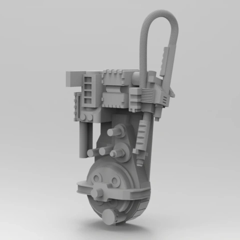 A detailed 3D model of a Ghostbusters proton pack, scaled for 1/24 size 3D printing.