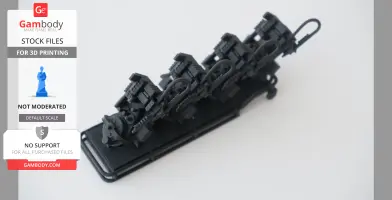 Detailed 3D model of Ghostbusters proton packs on gurney, scaled for printing.