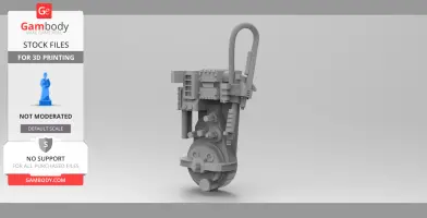 A 3D model of a proton pack from Ghostbusters, designed for 1/24 scale 3D printing.
