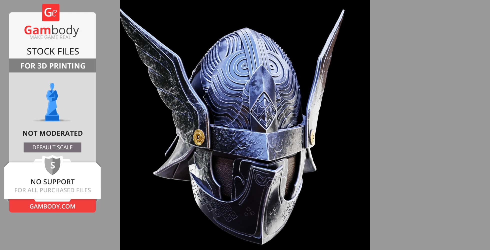Intricately detailed cosplay helmet with winged sides and ornate engravings, inspired by Elden Ring.