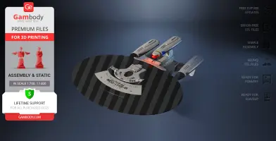 3D model of Galaxy X-Class Dreadnought from Star Trek, ready for 3D printing.