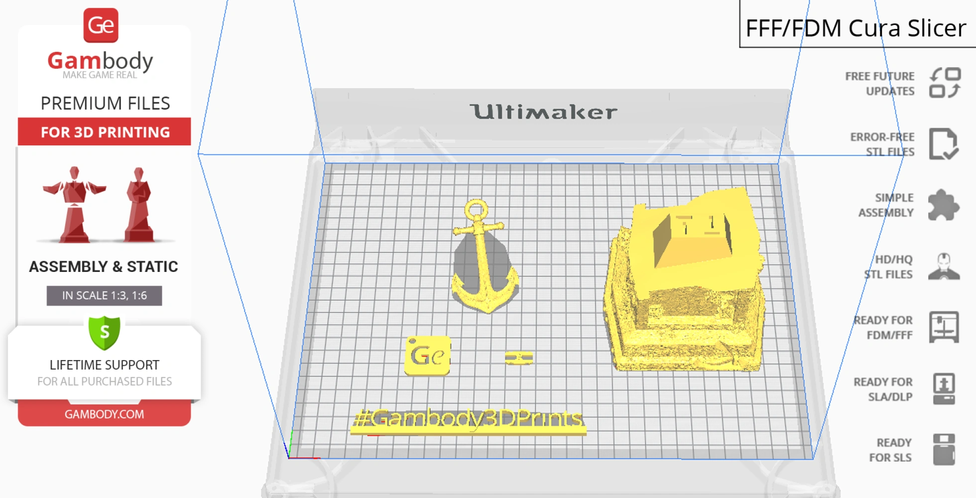3D model setup for Davy Jones bust; includes anchor design and assembly details.