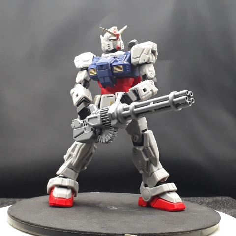 A detailed 3D model of Gundam MaxLab Prototype RX01 with a gatling gun, ready for 3D printing.