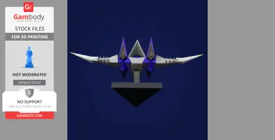 A sleek, futuristic spacecraft model with sharp wings and pointed nose, designed for 3D printing.